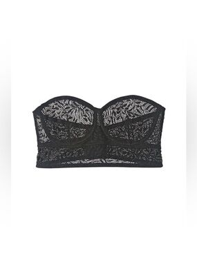 else Black Lace Strapless Bandeau Bralette U4-36